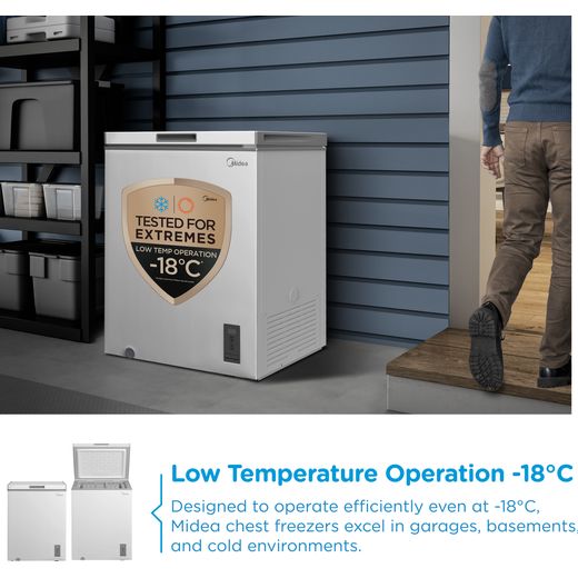 Midea MDRC211FZE01 Chest Freezer - White - Annotation - low temp shot