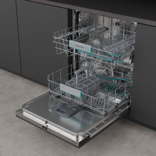 Hisense Fully Integrated Standard Dishwasher - Silver  - Dishwasher in kitchen shot