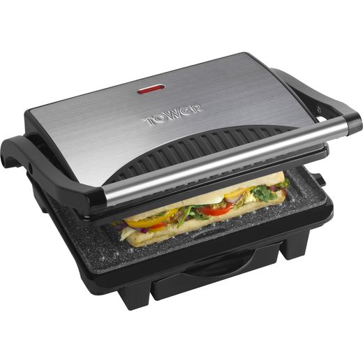 Tower Ceramic Health Grill & Griddle T27009 4 Portions - Black