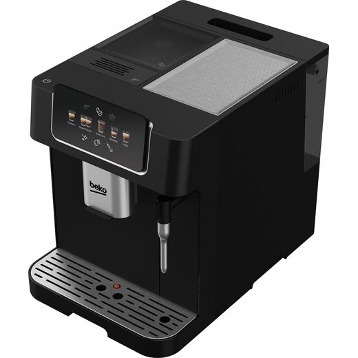 Beko CEG7302B Bean to Cup Coffee Machine - Silver Glass - Left perpsective shot 