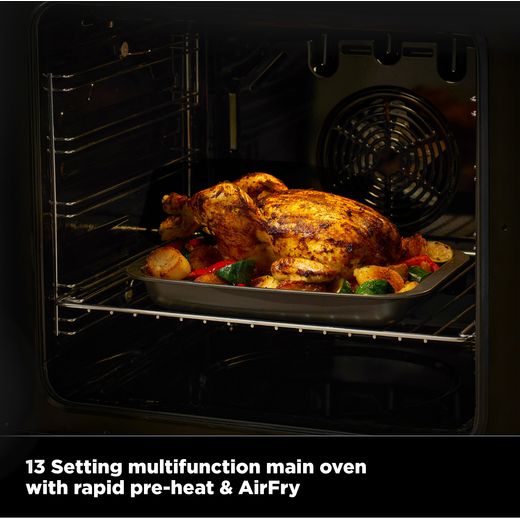 Stoves Richmond Deluxe 90Ei RTY 90cm wide Electric Range Cooker with Induction Hob - Cream - Annotation - Pre heat and air fry shot