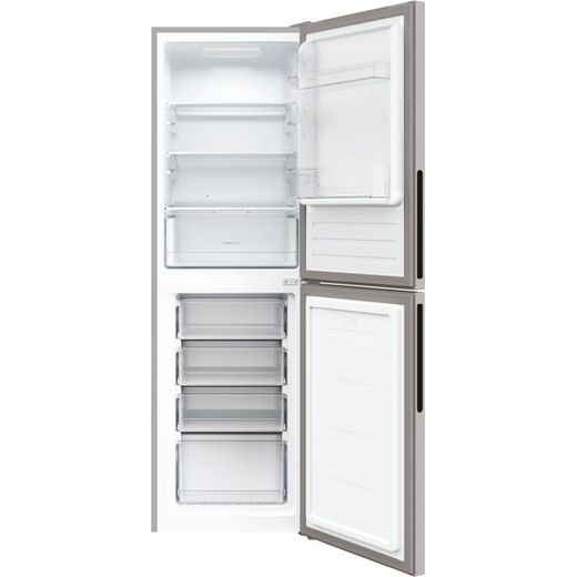 Candy CCT3L517ESK-1 176cm High 50/50 Fridge Freezer - Silver - Front with door open shot