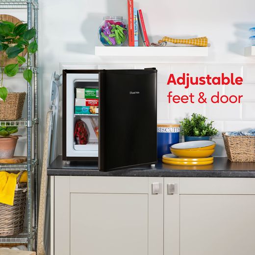 Russell Hobbs Table Top Mini Freezer - Black - Annotation - Adjustable feet & door