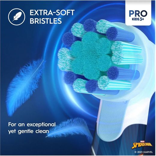 Oral-B Vitality PRO Kids Spider-Man Electric Toothbrush - Blue - Annotation - Extra soft bristles