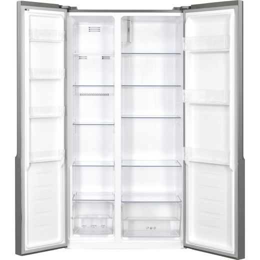 Candy American Fridge Freezer - Stainless Steel - Front with door open shot