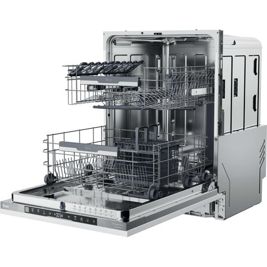 Hoover H-DISH 500 Fully Integrated Standard Dishwasher - Silver - left perpsective with door open shot 