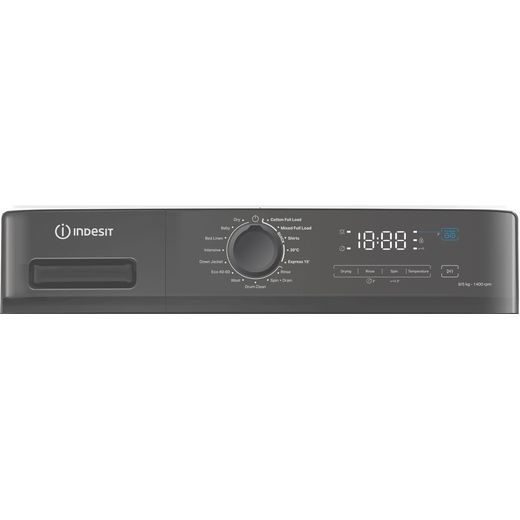 Indesit MyTime IDMA 8564S MY TIME UK 8Kg / Washer Dryer with 1400 rpm - Silver - Control panel shot