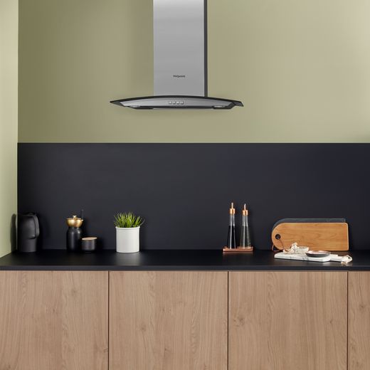 Hotpoint PHGC6.4FLMX 60 cm Chimney Cooker Hood - Stainless Steel