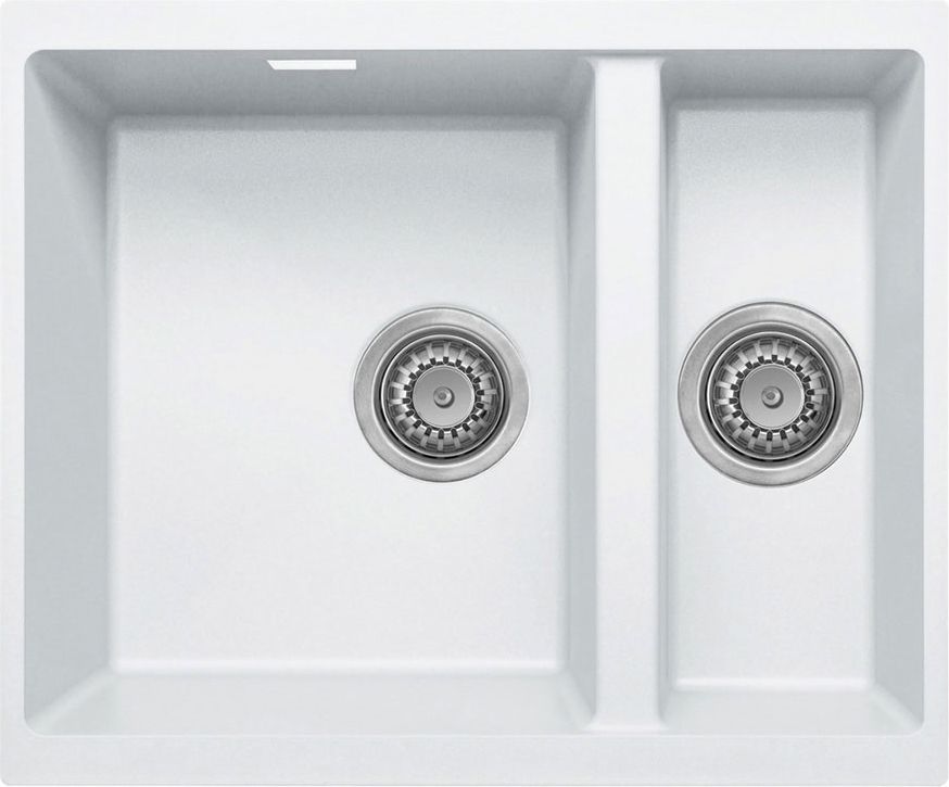 Harlyn - Sennen - 1.5 Bowl Inset Kitchen Sink - Quartz Granite - White