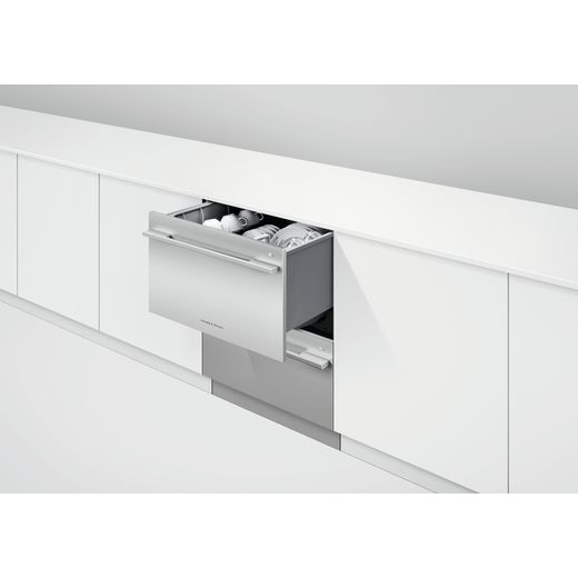 Fisher & Paykel Double DishDrawer™ Fully Integrated Standard Dishwasher - Stainless Steel - Top drawer open
