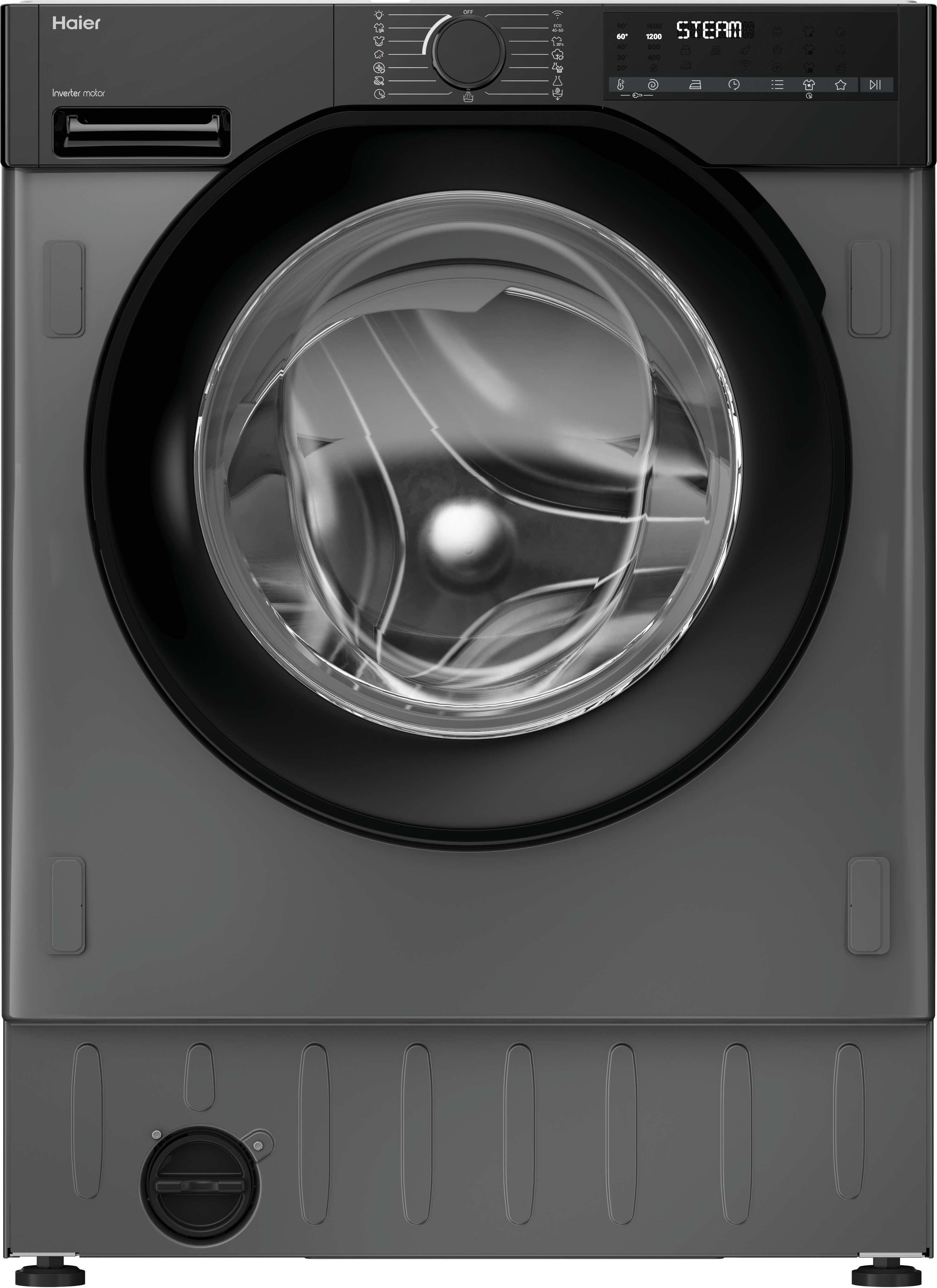 Haier Built-In Washing Machine - 9kg - 1600 RPM - Graphite - hOn App Enabled