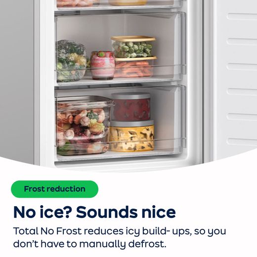 Hoover H-FRIDGE 300 HOBBMT18EK 177cm High 70/30 Integrated No Frost Fridge Freezer with Sliding Door Fixing Kit - White - AO Annotation - Total-No-Frost