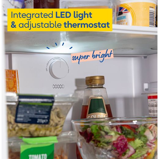 Russell Hobbs RH186FFFF60SS 186cm 60/40 No Frost Fridge Freezer - Stainless Steel - Annotation - LED light shot