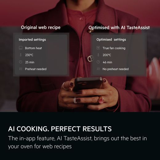 AEG 7000 MealAssist TR7PB731ST Built In Electric Single Oven with Pyrolytic Cleaning - Matt Black - Annotation - AI cooking
