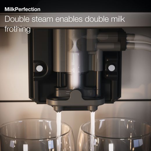 Miele MilkPerfection CM6160 Bean to Cup Coffee Machine - Lotus White - Annotation - Milk Perfection