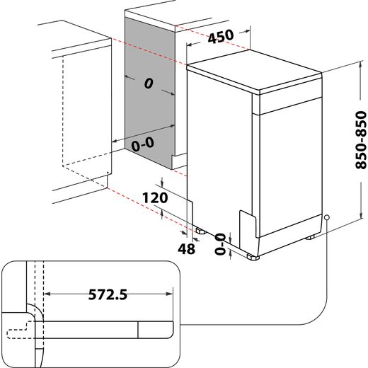 Indesit IN2FD10CS70WUK dishwasher Freestanding 10 place settings - Dimensions