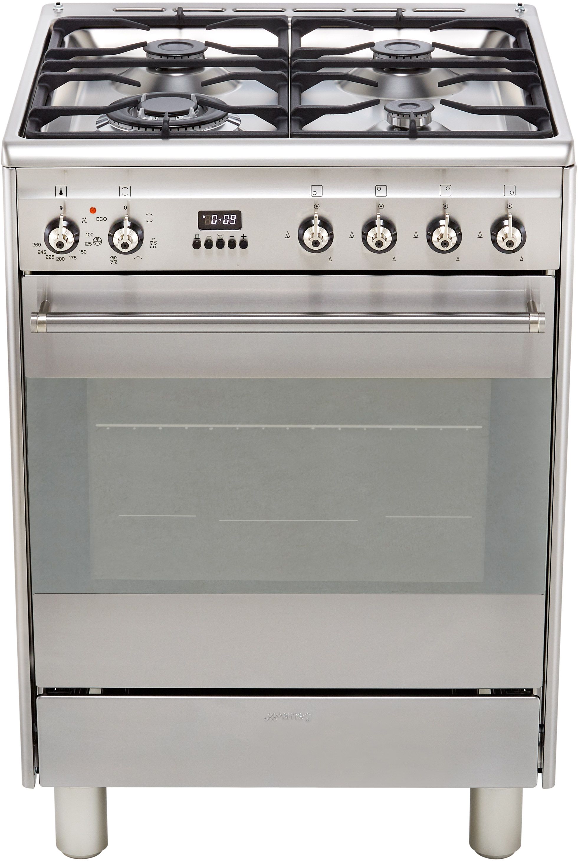 Smeg Concert SUK61MX9 60cm Freestanding Dual Fuel Cooker - Stainless Steel - A Rated, Stainless Steel