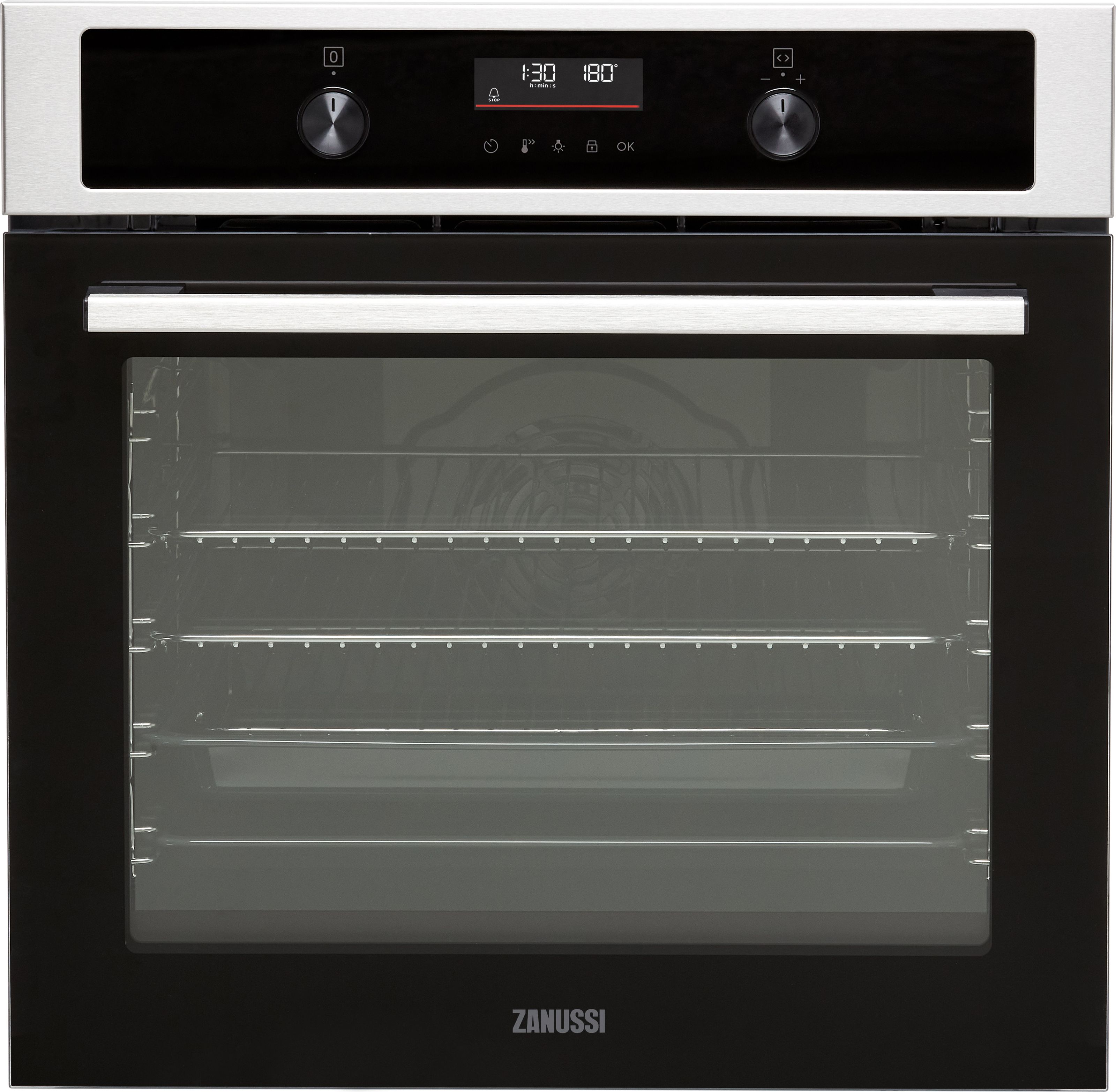 Zanussi ZOHNA7XN Built In Electric Single Oven - Stainless Steel / Black - A+ Rated, Stainless Steel