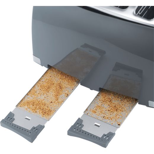 Russell Hobbs Honeycomb 26073 4 Slice Toaster - Grey - Crumb tray shot