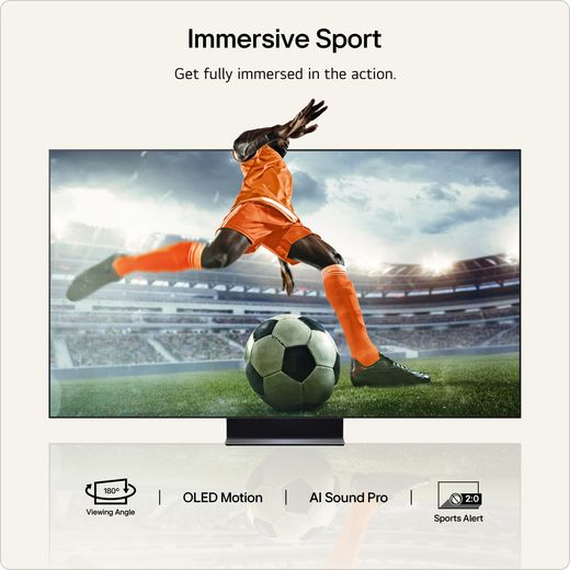 LG evo AI C6 83" 4K Ultra HD OLED Smart TV - Annotation - immersive sport shot