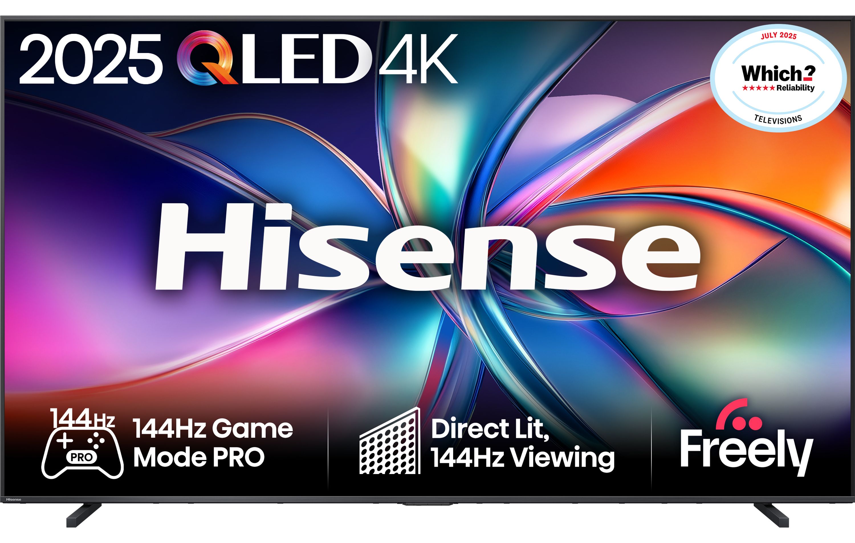 Hisense 98" QLED 4K Ultra HD Smart Android TV - 98E7QTUK - Black