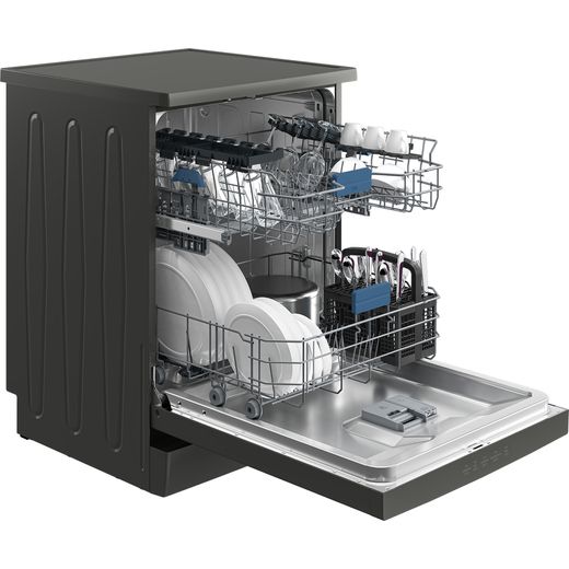 Beko HygieneIntense™ Standard Dishwasher - Graphite - Door open