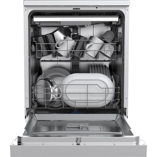 Midea Standard Dishwasher - Stainless Steel - Front with door open shot