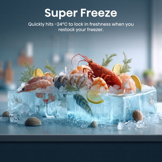 Hisense American Fridge Freezer - Black Stainless Steel - Annotation - Super Freeze