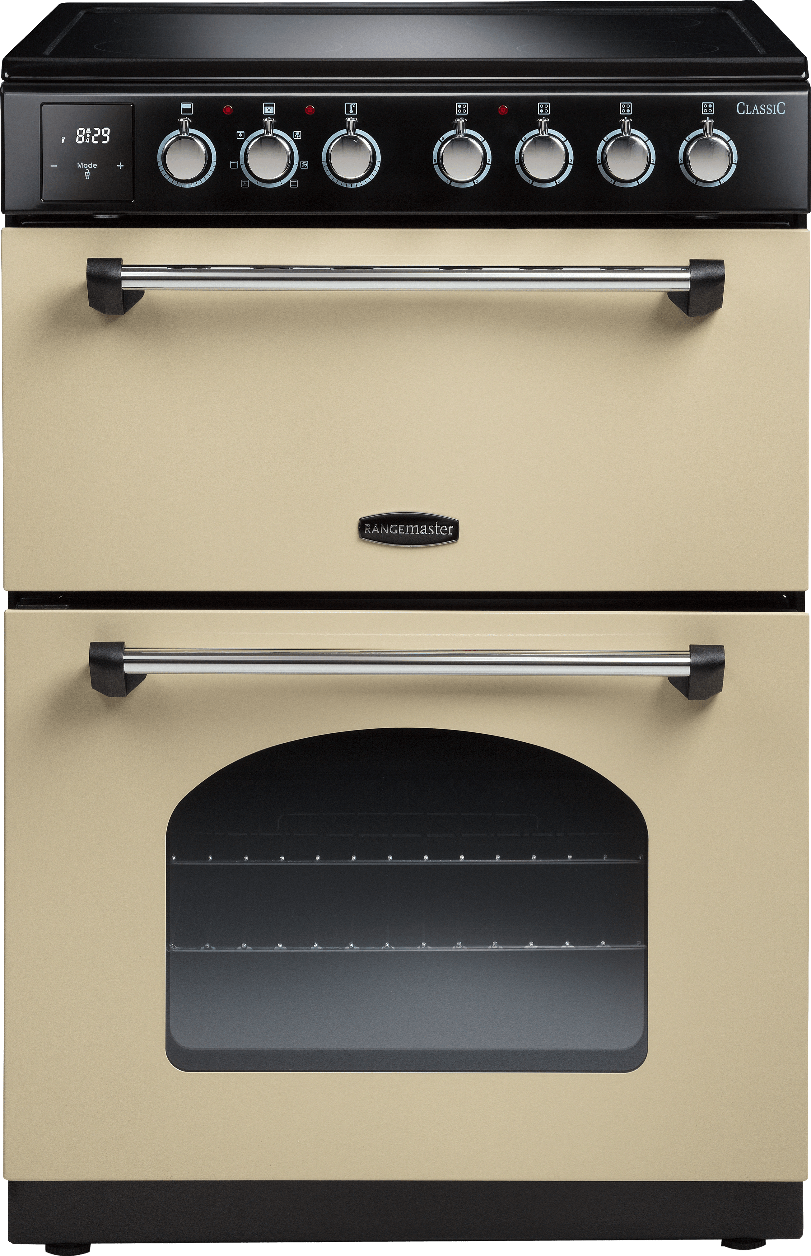 Rangemaster Classic 60 CLA60EICR/C 60cm Electric Cooker with Induction Hob - Cream / Chrome - A/A Rated, Cream