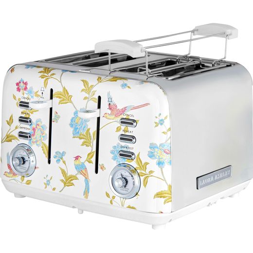 VQSBT583WSUK | Laura Ashley Toaster | White/Silver | ao.com