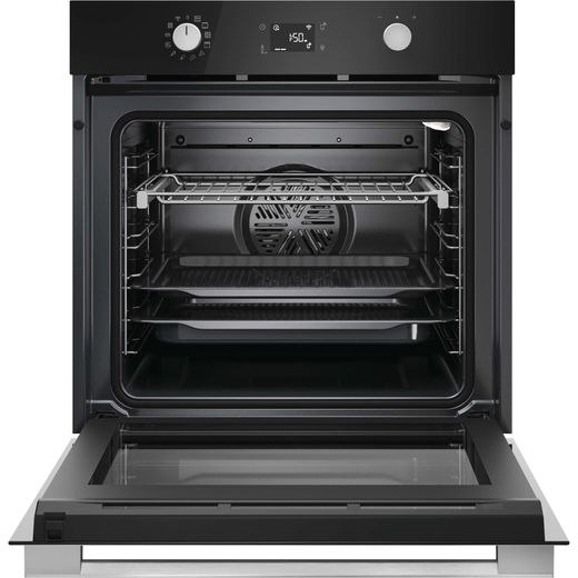 Hoover Built In Electric Single Oven - Satin Steel  - Front with door open shot 