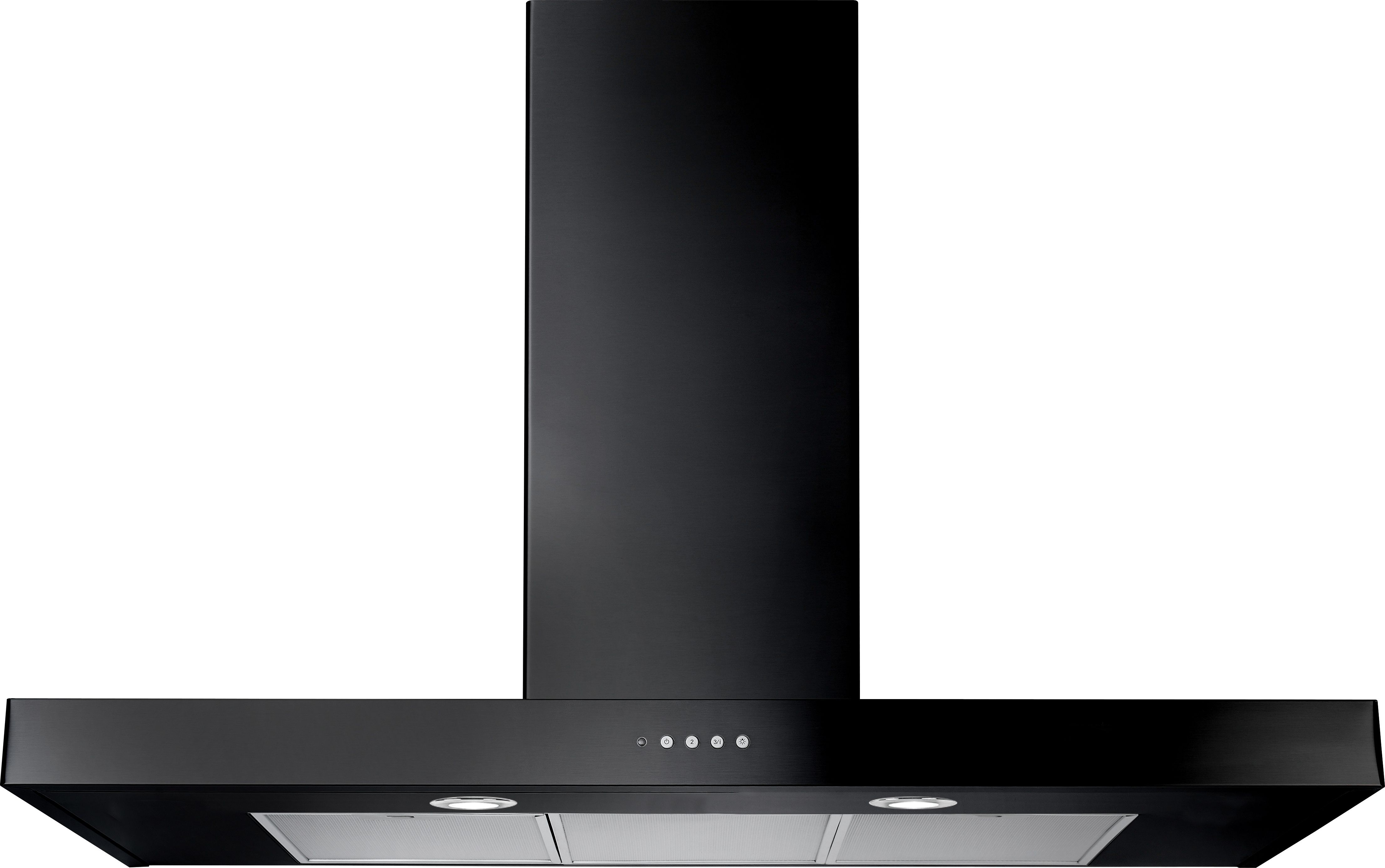 Image of Rangemaster UHDF90BL/ 90cm Chimney Cooker Hood - Black, Black