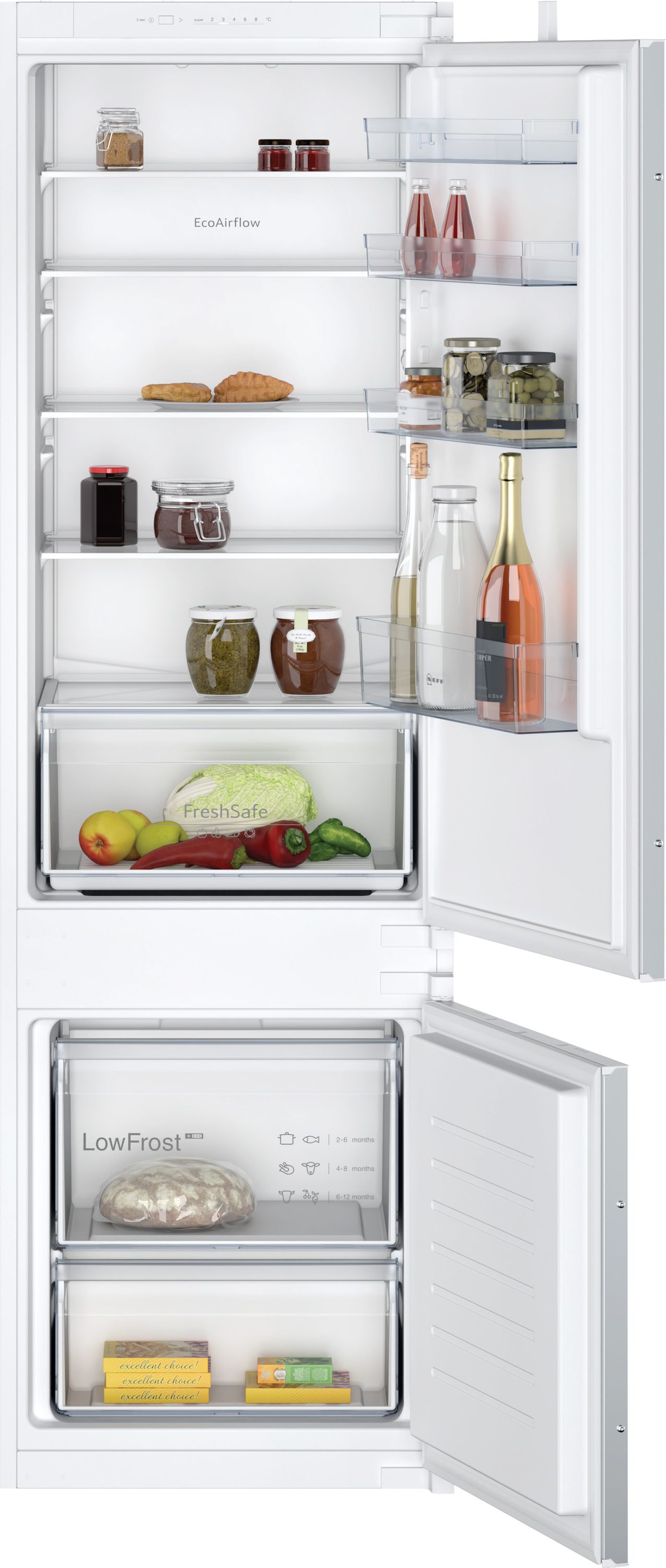 NEFF KI5871SE0G Integrated Fridge Freezer - White - 270 L Total Capacity - E Rated
