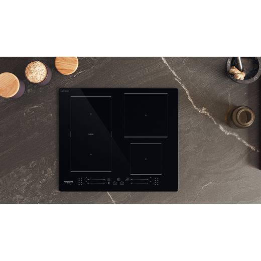 Hotpoint CleanProtect TS8660CCPNE 59cm Induction Hob - Black - Top view