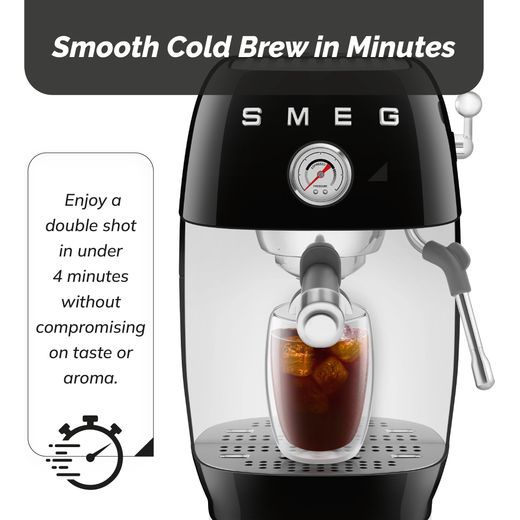 Smeg 50's Style Cold Brew Espresso Coffee Machine - Black - Annotation - cold brew shot