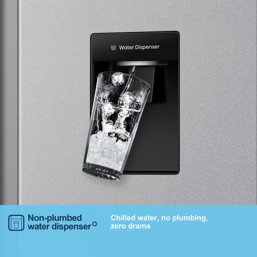 Fridgemaster American Fridge Freezer - Silver - Annotation - Non plumbed water dispenser