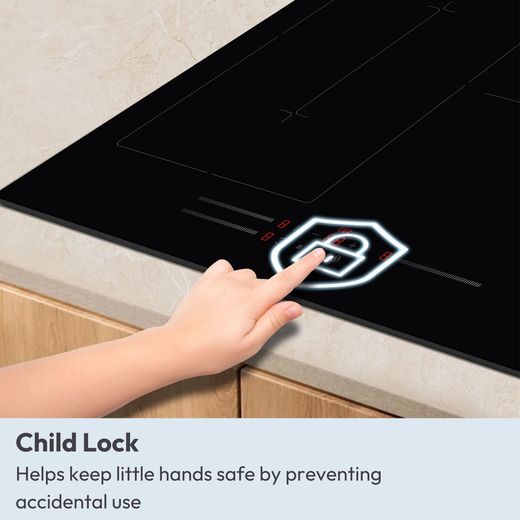 Candy Idea CII647CCAR 60cm Induction Hob - Black Glass - annotation - child lock