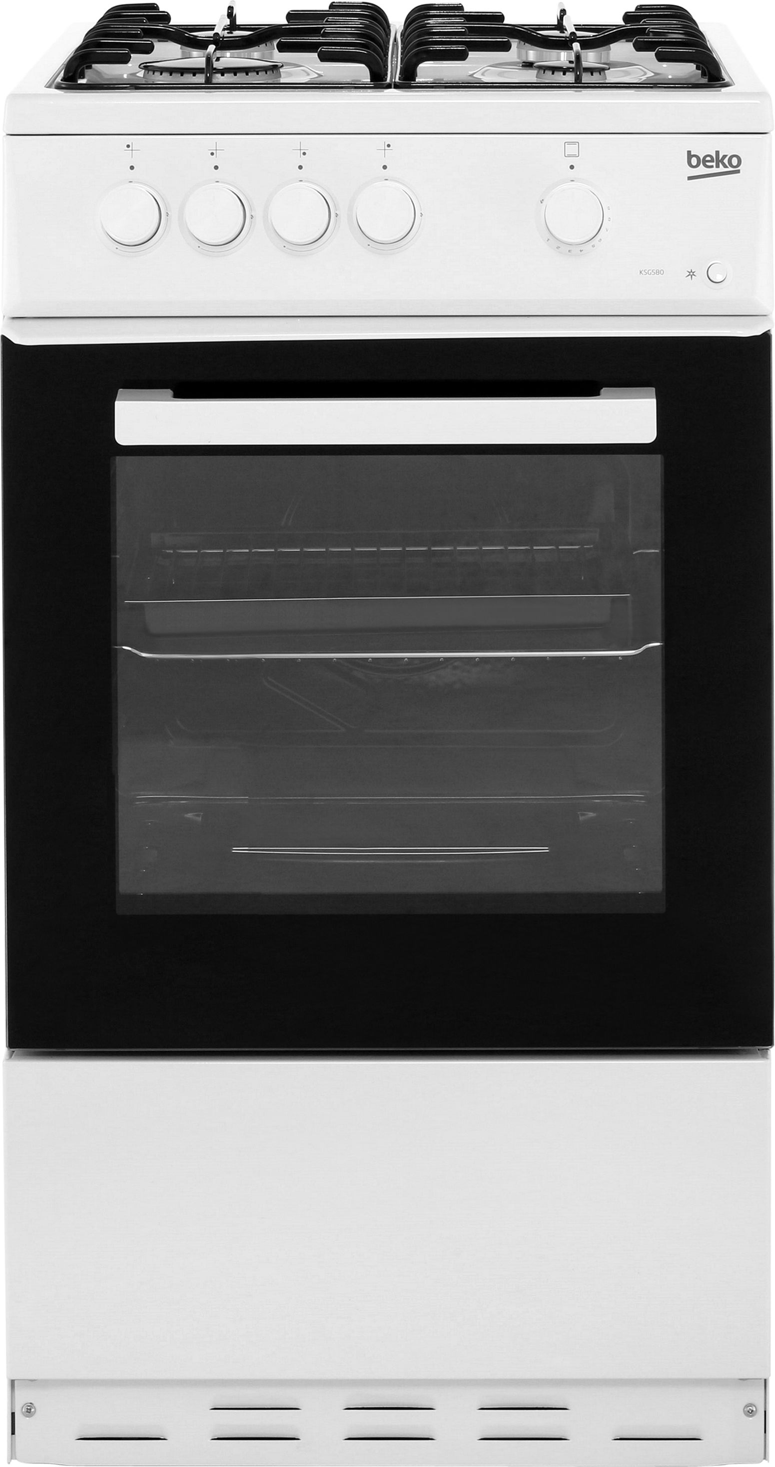 Image of Beko KSG580W 50cm wide Single Oven Gas Cooker - White - A Rated, White