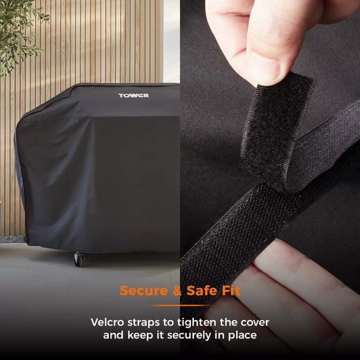 Tower 4 Burner Gas Gas Barbecue - Black - Annotation - Secure and fit shot/grill accessory Cover_4