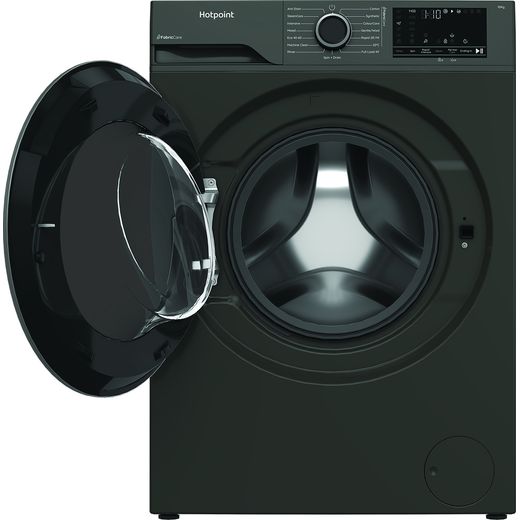 Hotpoint FabicCare HBCA 103G CARE UK 10kg Washing Machine with 1400 rpm - Graphite - Door open