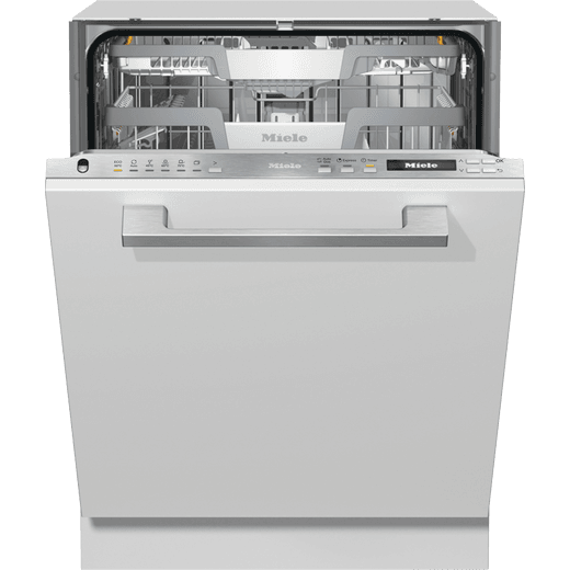 Miele G7160SCVi Wifi Connected Fully Integrated Standard Dishwasher - Clean Steel Control Panel with Fixed Door Fixing Kit - B Rated