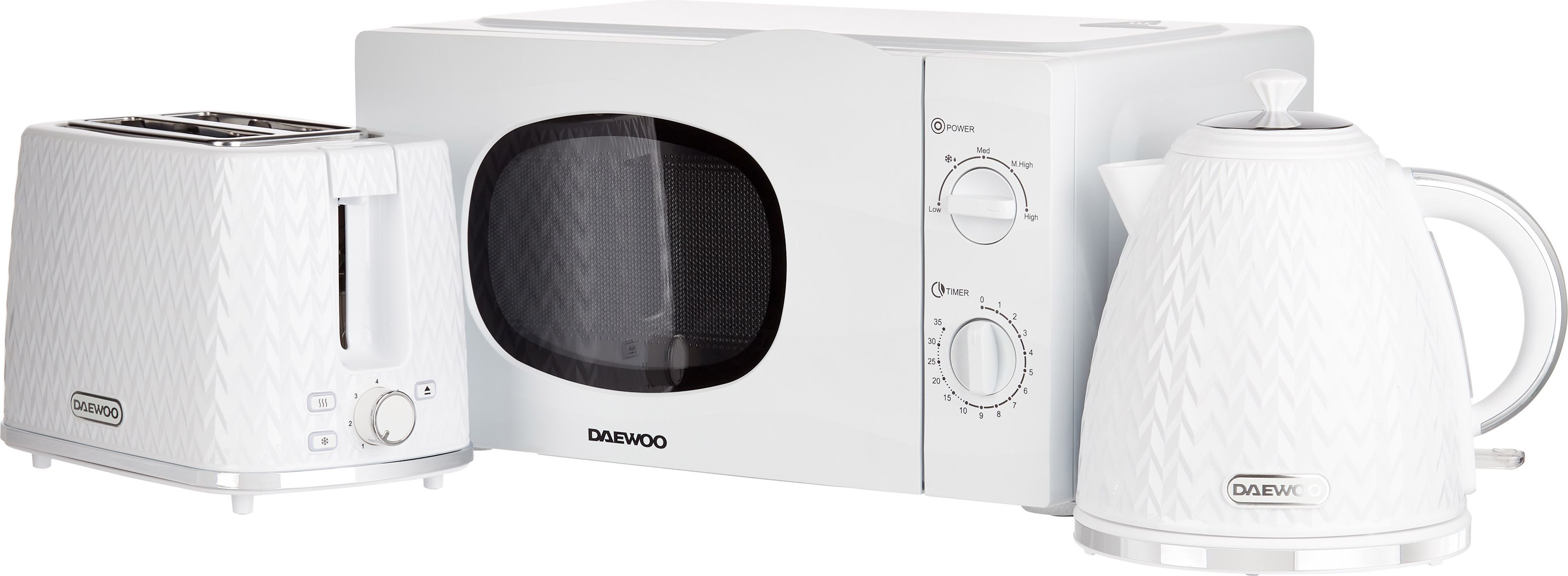 Daewoo Argyle Collection SDA2575 Freestanding Microwave - White, White
