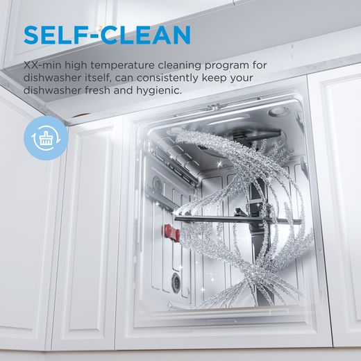 Midea Standard Dishwasher - Dark Inox - Annotation - Self-clean