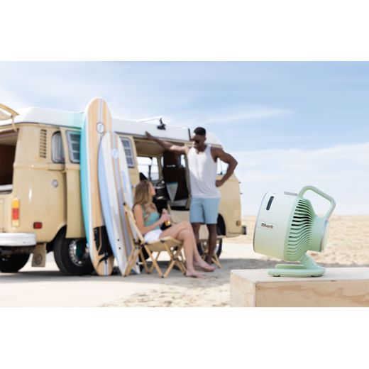 Shark FlexBreeze HydroGo Misting Fan - FA050UKGN - Lime Green - Fan at beach