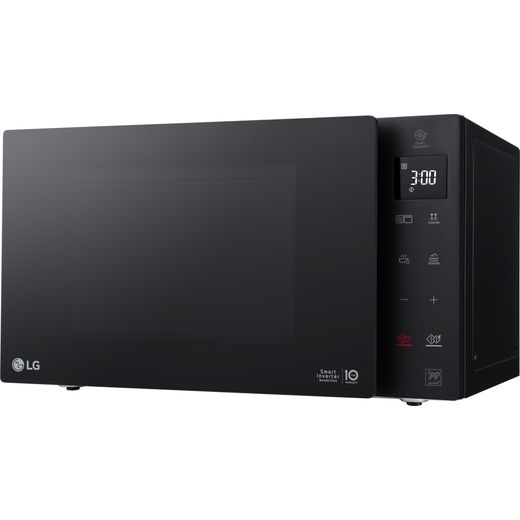 LG NeoChef™ MH6535GIS 25 Litre 27cm High, Freestanding Small Combination Microwave Oven - Black - Left perspective shot