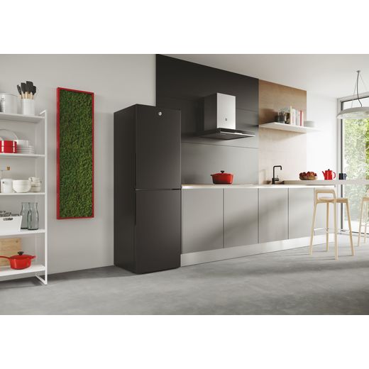 Hoover Fridge Freezer - Black - Fridge freezer in kitchen shot