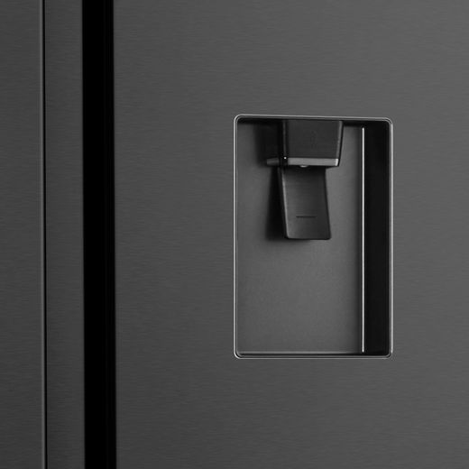 Fridgemaster American Fridge Freezer - Black - Drinks dispenser