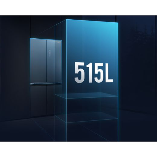 Midea Insta Fit Master American Fridge Freezer - Midnight Glass - Capacity 