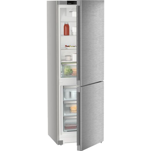 Liebherr CNsdc5203 186cm 60/40 Frost Free Fridge Freezer - Stainless Steel - Rights perspective door open shot