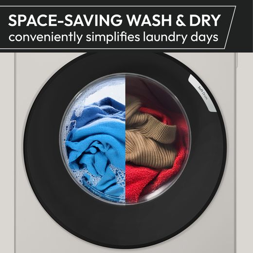 Hoover Pro Wash&Dry Series 5 HBWP 4128BL8-80 Wifi Connected / Washer Dryer with 1400 rpm - White - Annotation - Space saving shot